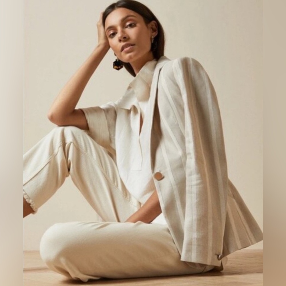 TED BAKER | Samika Striped Linen Jacket - Picture 6 of 7